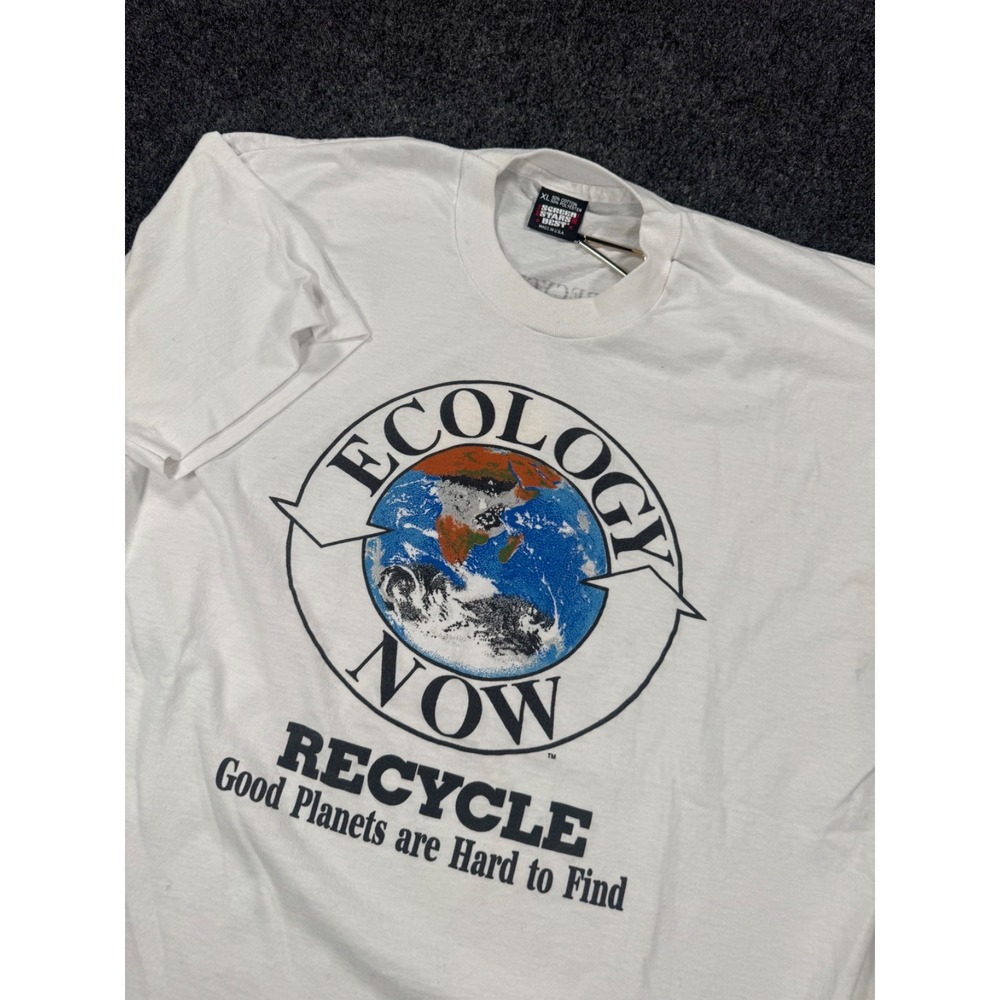 VTG 90s Ecology Now Recycle T Shirt XL Screen Stars Best USA Earth Graphic
